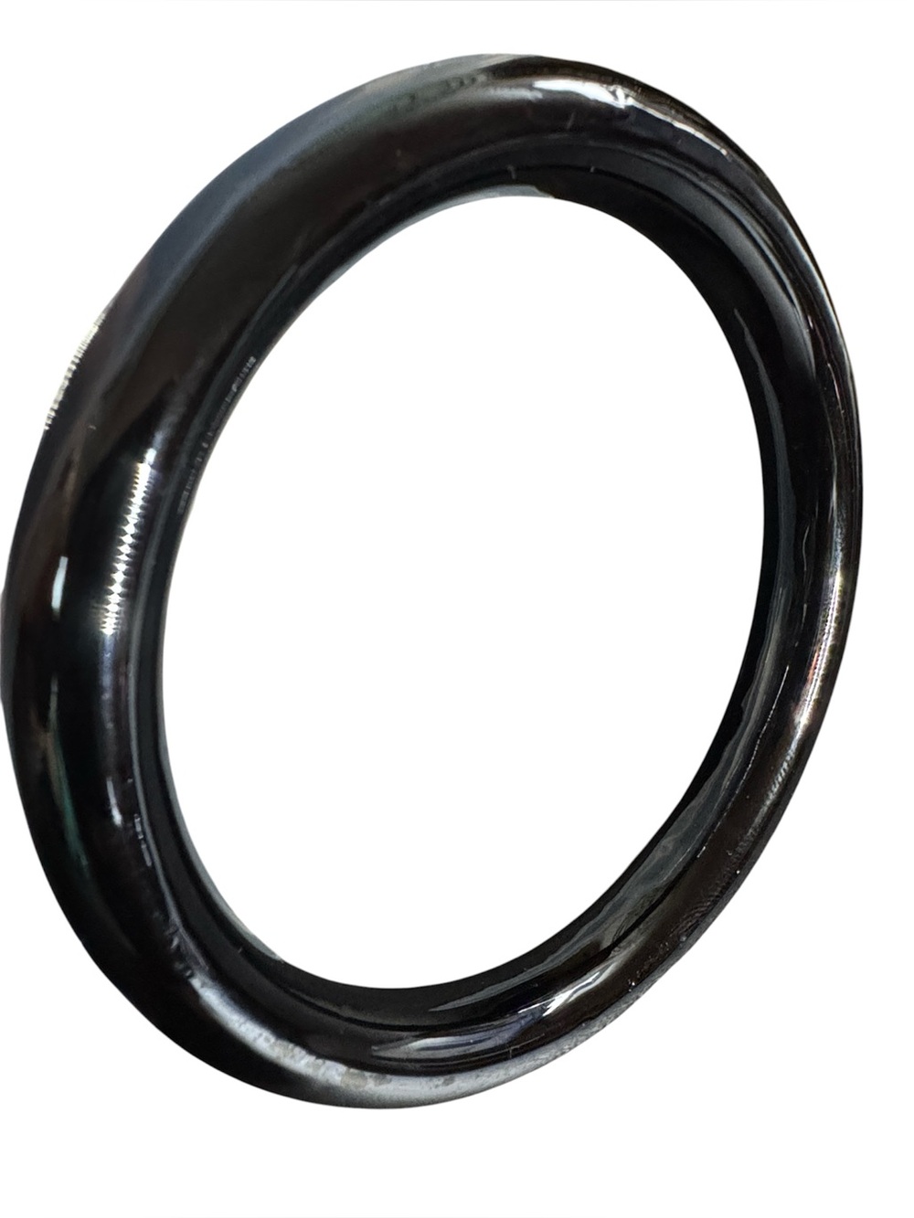 Vintage Chunky Black Glass Bangle Bracelet